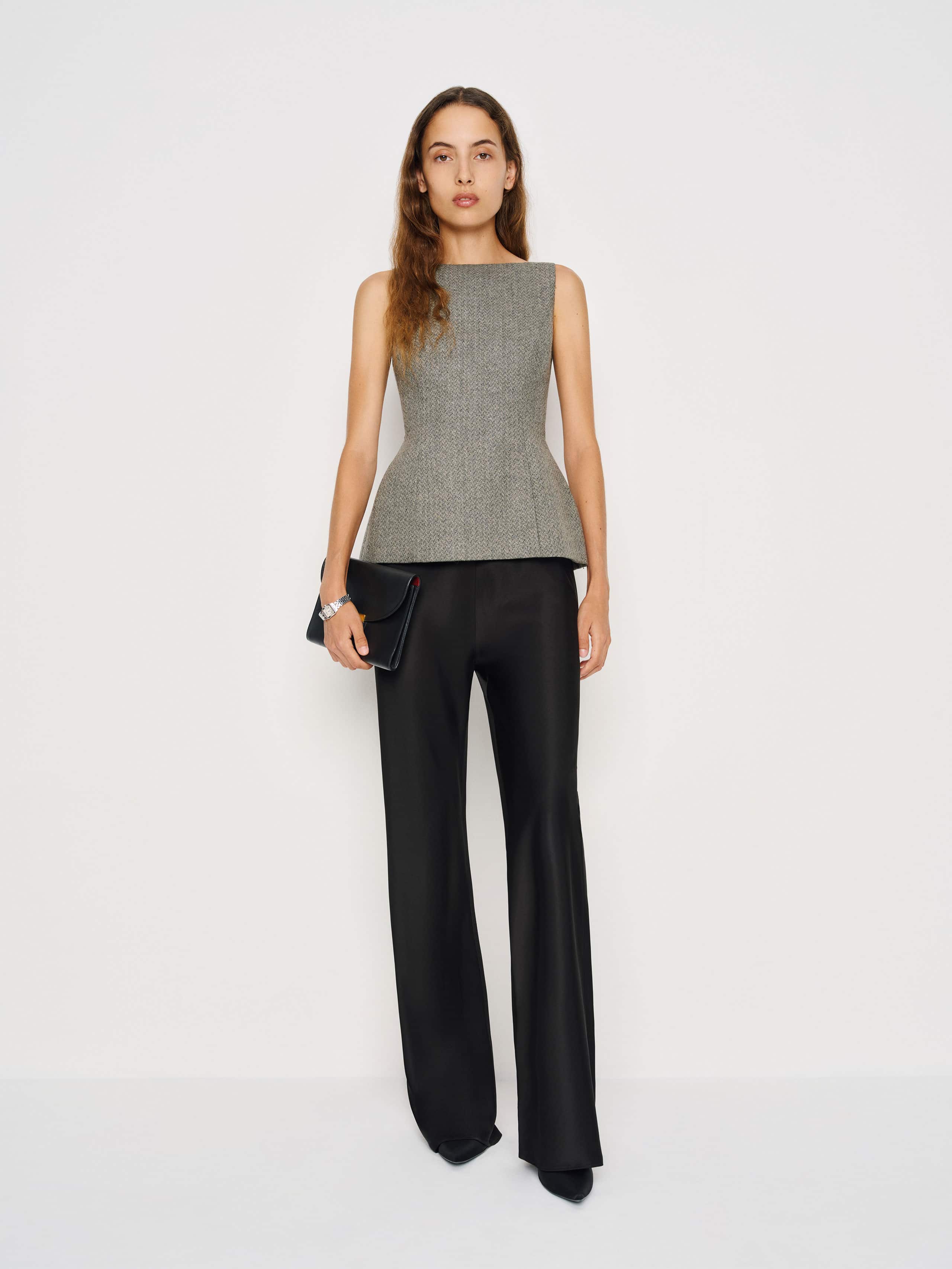 Reformation | Nolyn Wool Blend Herringbone Top